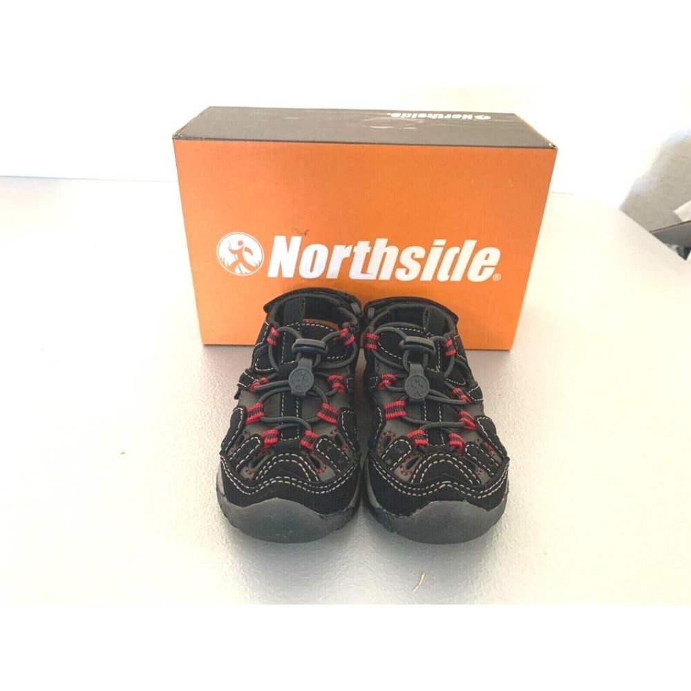 Northside Boys Kids Toddler 6 Sandals Black Burke SE Water Shoes Bungee Cord